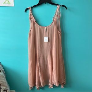 NWT Medium Sheer Pink Intimately Free People Beaded Dress